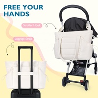 Sac de maternité personnalisé grande capacité avec matelas à langer pour voyage, sac à couches pour hôpital avec organisateur de poussette