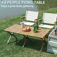 Table de camping pliable moderne pour l'extérieur, petite, avec cadre en aluminium, portable et compacte, idéale pour le camping, la randonnée, les sorties, l'école et la ferme.