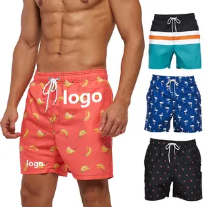 High quality swimsuit supplier 100% polyester all over printed men swimwear for sale