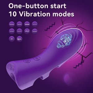 Titreşimli Parmak Kılıfı Oral Zevk Silikon 10 Hızlı Kadın Oyuncağı Parmak Stimülasyonu Kapakları USB Şarjlı IPX6 Su Geçirmez - Product Image 4