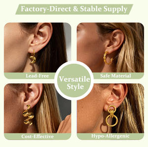 Pendientes de Acero Inoxidable 304 con Perlas Barrocas Blancas de Estilo Barroco, Elegantes y con Temperamento, para <span class=keywords><strong>Mujer</strong></span> - Product Image 2