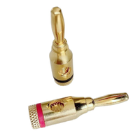 Connecteur audio à fiche banane 4mm pour haut-parleur à vis plaqué or