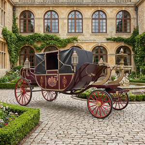Charrette royale légère en gros avec auvent, chariot à chevaux personnalisable pour parc à thème et mariage - Product Image 1