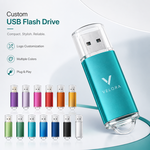 Promotional USB Flash Drive Custom Logo Metallic Clear Cap Loop Ring <b>Memory</b> Stick Office Conference Business Bulk Wholesale - Product Image 1