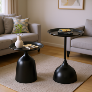 <b>Black</b> <b>Side</b> <b>Table</b> <b>Metal</b> Minimalist Modern Living Room Furniture Durable Home Decor - Product Image 2