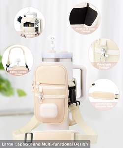 Porte-bouteille d'eau avec sangle, pochette de transport pour gobelet Stanley 30/40 oz avec poche pour téléphone et écouteurs - Product Image 4