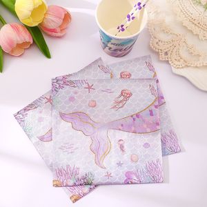 DAMAI - Vajilla Desechable de Sirena Morada para Fiestas, Platos, Servilletas, Vasos, Juego de Vajilla Desechable de Sirena para Decoración de Fiestas de Cumpleaños - Product Image 3