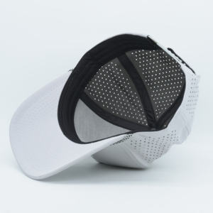 Atacado Personalizado Homens 5 Painel Cinza Rubber Patch logotipo Perfurado Laser Corte Buraco Perfurado Baseball Hat, impermeável Sport Cap - Product Image 3