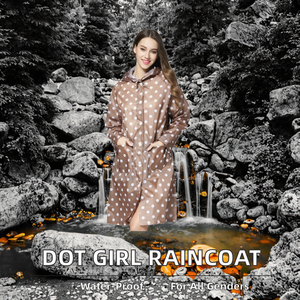 Impermeable con Capucha para <span class=keywords><strong>Mujer</strong></span>, Diseño de <span class=keywords><strong>Lunares</strong></span>, para Viajes al Aire Libre, Ciclismo, Impermeable, Largo - Product Image 2