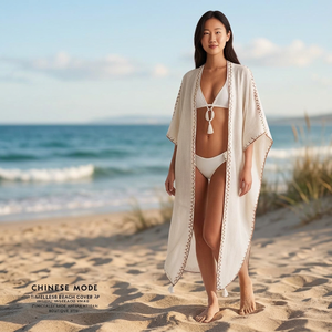 Pareo de Playa de Diseño Bohemio Atemporal, Hecho a Mano por Artesanos Éticos con Artesanía Orgánica, Impermeable - Product Image 3