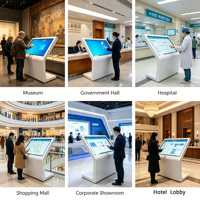 Kios Informasi Layar Sentuh Horizontal Miring dengan Tampilan HD untuk Museum, Rumah Sakit, Mal, dan Pemerintahan