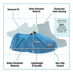 Couvre-chaussures médicaux jetables respirants non tissés, anti-poussière, certifiés CE - Product Image 4