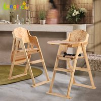 Chaise haute pliable moderne en bois massif pour bébé - Siège de repas portable et durable pour tout-petit avec fonctions de sécurité pour l'école et la cuisine