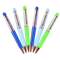 Stylos flottants multifonctionnels O&Q promotionnels pas chers à faire soi-même, en plastique, multicolores, orange, jaune, pailletés
