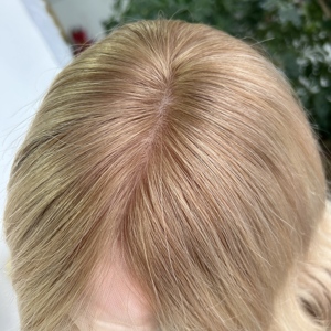Peluca Médica de Cabello Humano Virgen Premium Lista para Enviar, con Parte Superior de Seda, Cuero Cabelludo Realista, Peluca sin Pegamento de Silicona para Mujeres con Alopecia Areata - Product Image 4