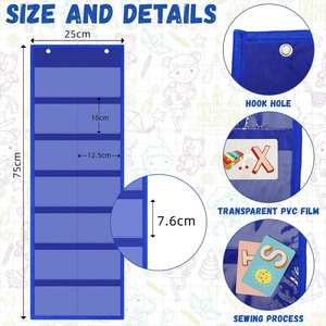 Foldable Heavy Duty Waterproof 5-Tier Classroom Pocket Chart Wall Organizer Teacher Behavior Management Educational Tool - Product Image 3