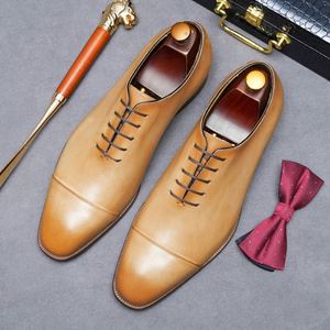 Chaussures habillées décontractées pour hommes, nouvelle collection, en dentelle, à bout carré, grandes tailles, légères et respirantes - Product Image 2