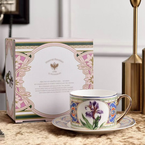 New Russian Flower Series <b>Plant</b> Pattern Bone China Dinner Tea Cup Coffee Cup Minimalist Nordic Style High-end <b>Light</b> Luxury - Product Image 6