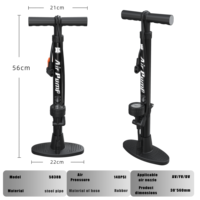 BAIMEI Steel Tube Bike Air Pump 140PSI Gauge Foldable Pedal Eco-Friendly Waterproof Lightweight Tire Pressure Monitoring Pump