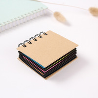 Carnet à spirale vintage mignon en kraft, marque-pages autocollants multicolores, onglets adhésifs pour étudiants, planificateur, documents
