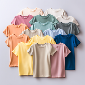 Holesale-Camiseta de manga corta de seda de hielo para hombre, Camisa ajustada informal transpirable con cuello redondo y Media manga - Product Image 5