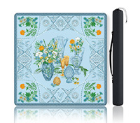 Tapis de jeu de Mahjong rétro de luxe avec motif cheval de carrosse 80*80cm, silencieux, antidérapant et portable pour poker et Mahjong