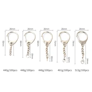 Custom D Ring Hang Four Chain Split Keychain Keyring Clips Hook Carabiner Hike Buckle Outdoor Portable Key