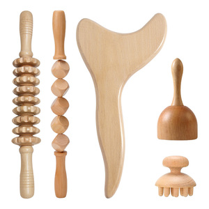 Set Massaggio Corpo in Legno: Rullo per Tendini, Tavola Raschiante, Coppetta per Drenaggio Meridiani, Strumento per Alleviare il Dolore Muscolare e Rilassamento Profondo - Product Image 5