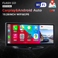 ADINKAM Caméra de tableau de bord 4K avec écran IPS 10,26 pouces, CarPlay sans fil, Android Auto, H.265, ADAS, AUX, caméra de recul avant et arrière, avec prise en charge AirPlay