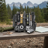 Kit d'outils multifonctions pour le camping, équipement de survie d'urgence en plein air pour la randonnée et le camping