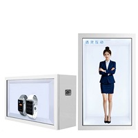 Vitrine transparente blanche YINGTOUCH de 55 pouces, anti-poussière, anti-humidité, pour le rangement de trophées dans le salon, verticale, usage commercial