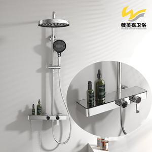 Ensemble de pomme de douche murale en cuivre brossé doré Vimijia avec robinets de baignoire - Product Image 2