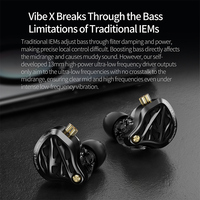 Écouteurs intra-auriculaires KZ Vibe X avec transducteur à vibration de 13 mm, double dynamique, basses tactiles 3D, pour le gaming, la musique et le HiFi, avec micro