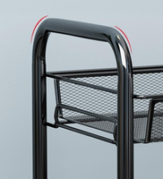 Chariots de cuisine à quatre couches, chariot de rangement mobile en métal pour les légumes, les collations et les aliments, supports de rangement sur pied