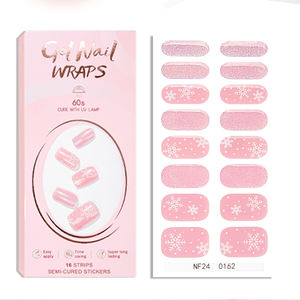 Nuevas pegatinas de <span class=keywords><strong>manicura</strong></span> de Gel 3D de <span class=keywords><strong>Navidad</strong></span>, calcomanías de uñas de copo de nieve francés, Gel de uñas de plástico semicurado endurecido con luz UV - Product Image 1