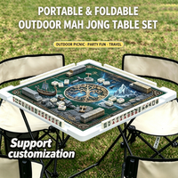 Table de jeu de mahjong pliable sur mesure, plateau en ABS avec surface en PU, mythologie nordique, table de mahjong portable pour l'extérieur