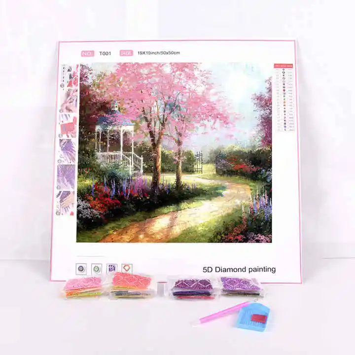 Gran oferta, imagen Personal, paisaje de primavera personalizado, taladro completo, pintura de diamantes 5D para adultos