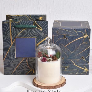 Bougie parfumée Gomang Pillar en cire de soja avec fleurs séchées, ensemble cadeau de décoration pour la maison - Product Image 4
