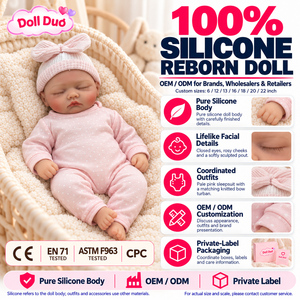 Muñeca Reborn de Silicona de Cuerpo Completo de 18 Pulgadas, Personalizada, con Lazo Rosa y Sombrero, Juguete Antiestrés, Regalo de Navidad para Niños - Product Image 1