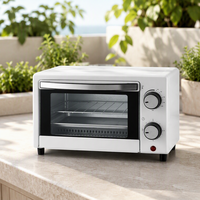 Oven Pemanggang Roti Listrik Mini 9L 650W, Dapat Diprogram dengan Fungsi Timer untuk Memanggang di Rumah