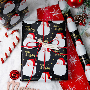 Christmas Wrapping Paper Santa Claus Pattern Gift Wrapping Paper Double-Sided Coated Specialty Paper for Holiday Packaging - Product Image 1