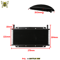 BATTLEBEE Nouveau kit de radiateur à plaques empilées automatique universel à 25 rangées, refroidisseur d'huile de transmission, alliage d'aluminium noir, systèmes de refroidissement