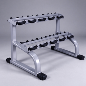 Support de rangement pour haltères à double niveau en acier robuste, pour salle de sport commerciale - Product Image 4