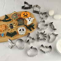 Ensemble de moules à pâtisserie pour Halloween en acier inoxydable, emporte-pièce fantôme citrouille pour biscuit fondant gâteau chocolat bonbon rectangle