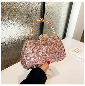 BESTELLA حقيبة سهرة أنيقة متقاطعة مع الجسم بتصميم كريستالي عالي الجودة بطانة بوليستر مضادة للماء بلون سادة - Product Image 6