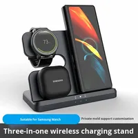 Chargeur sans fil trois en un 15W Charge rapide pour montres téléphones mobiles et écouteurs avec support de charge sans fil