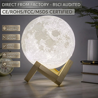 Lampe lunaire LED 16 couleurs avec télécommande et contrôle tactile, rechargeable, lumière de nuit à intensité variable pour chambre à coucher, décoration de la maison, cadeau créatif