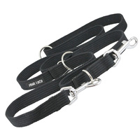 Laisse de chien à double fermoir réglable de 1 pouce de large en toile de coton Laisse de chien multifonctionnelle européenne à 6 voies