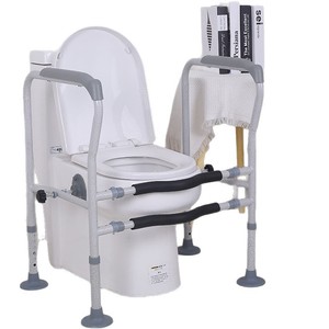 Barra de apoyo para inodoro Wei Zhe, blanca, con ventosa engrosada, capacidad de carga de 300 Jin, barra de seguridad para uso en baños de personas mayores - Product Image 1