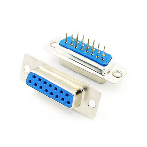 전원 애플리케이션용 다기능 15 핀 암 딥 VGA 커넥터 이중 행 DP15 D-Sub 수직 이중 행 - Product Image 1